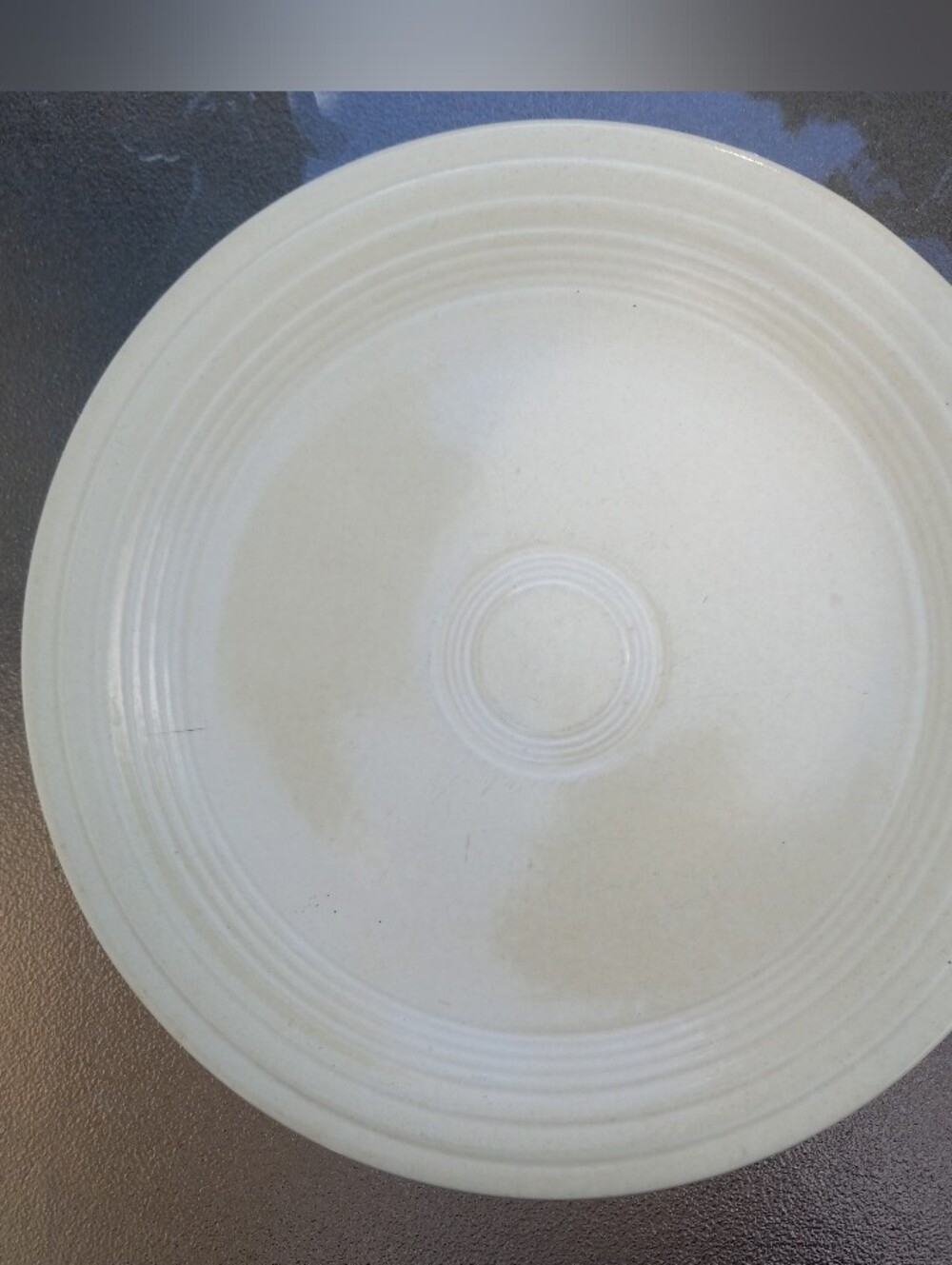Fiesta WARE Ivory Ceramic Dinner Plate Collectible with Concentric Ring Design